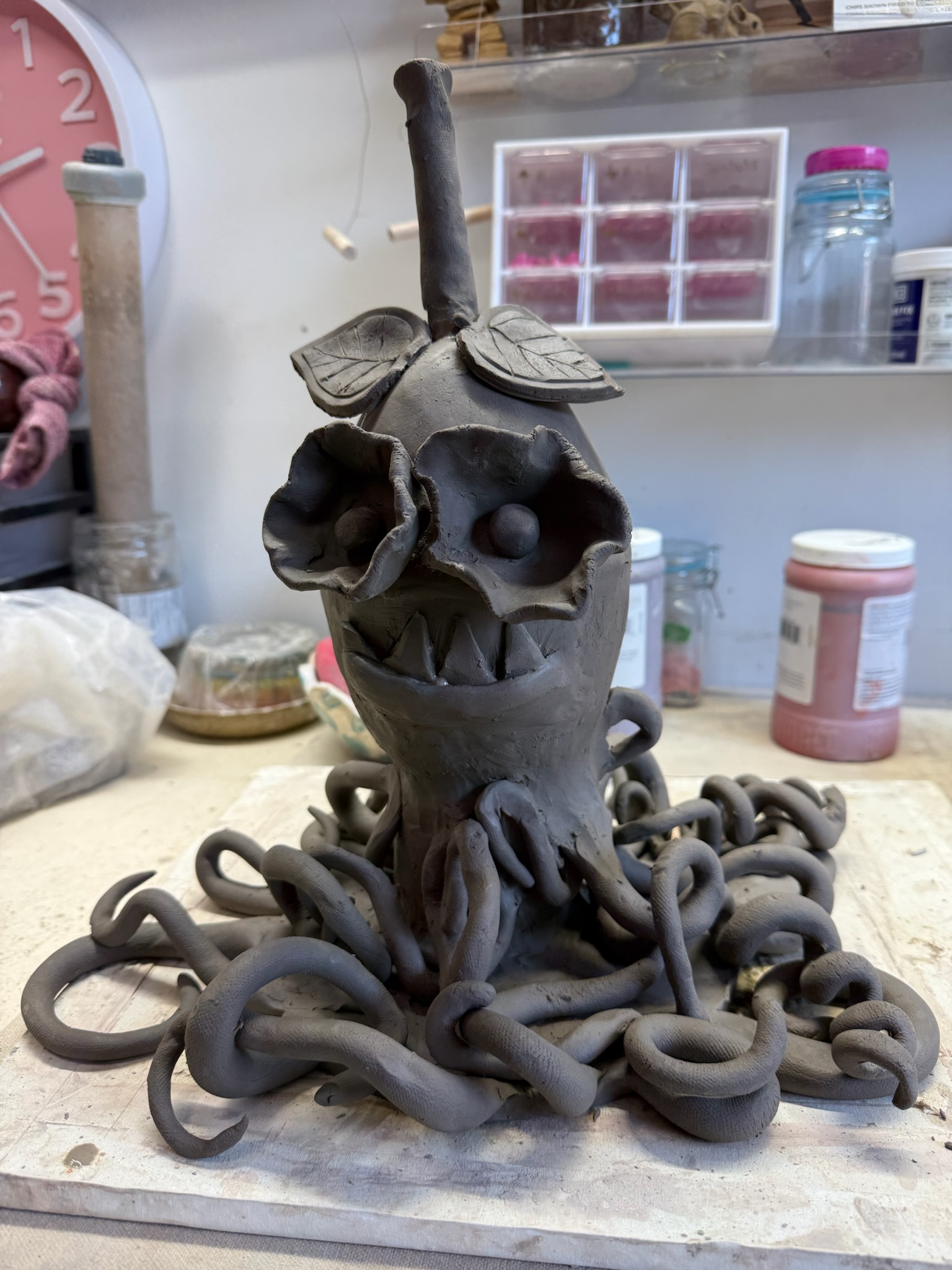 Raw clay plant creature